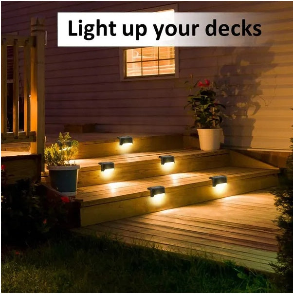 Solar Deck Lights Outdoor – Waterproof LED Step Lights for Stairs, Fence & Patio (8 Pack, Warm White)