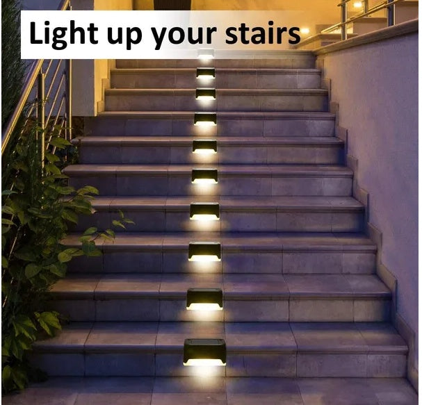 Solar Deck Lights Outdoor – Waterproof LED Step Lights for Stairs, Fence & Patio (8 Pack, Warm White)