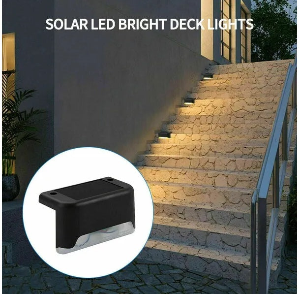 Solar Deck Lights Outdoor – Waterproof LED Step Lights for Stairs, Fence & Patio (8 Pack, Warm White)