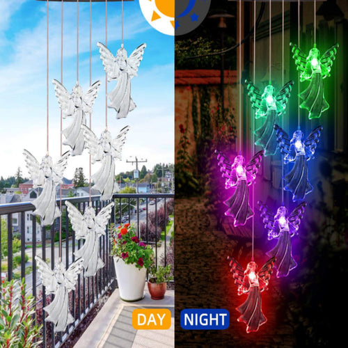 Solar Hummingbird Wind Chime – Color Changing LED Garden Light